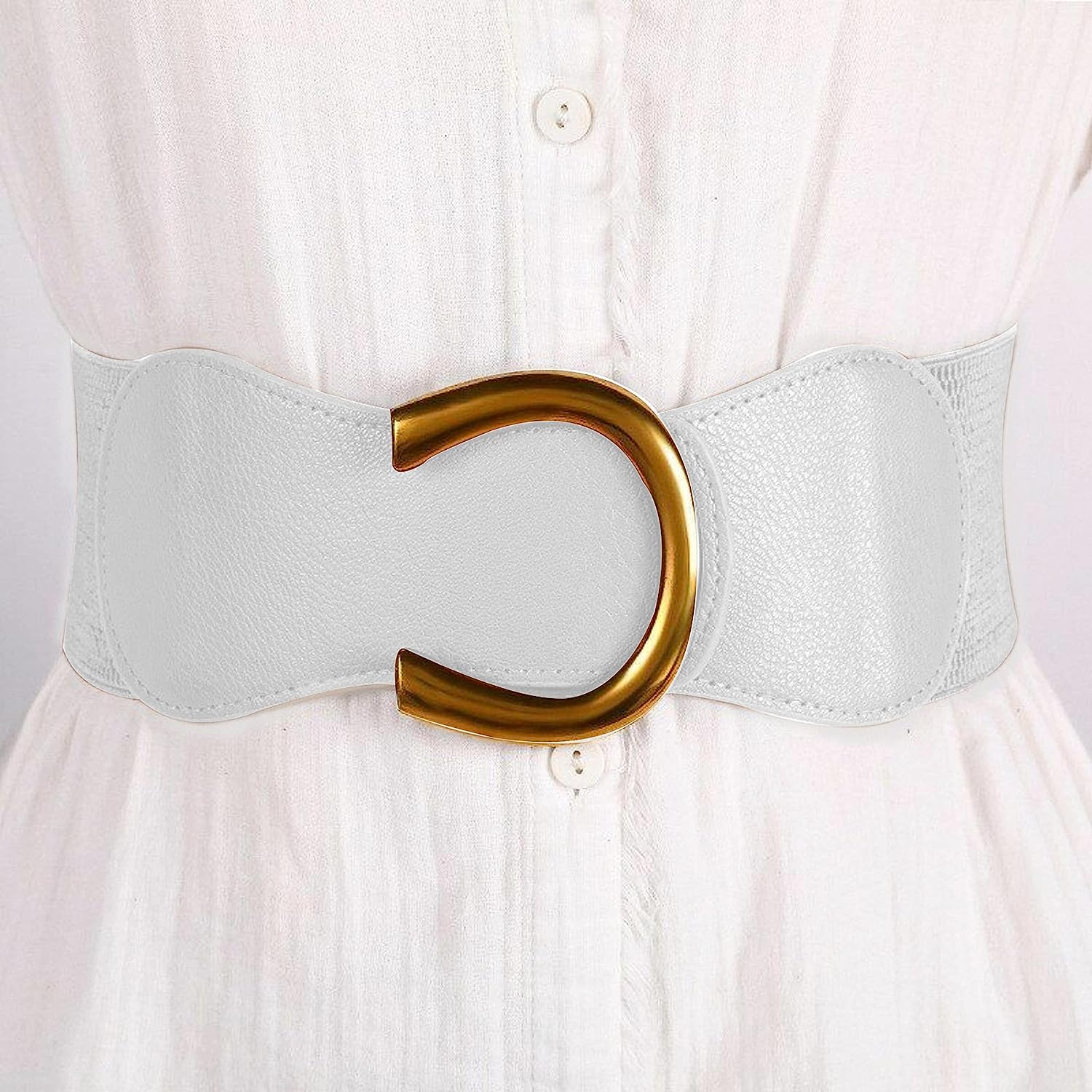 Redhorns Elastic Ladies Wide Belt#color_white