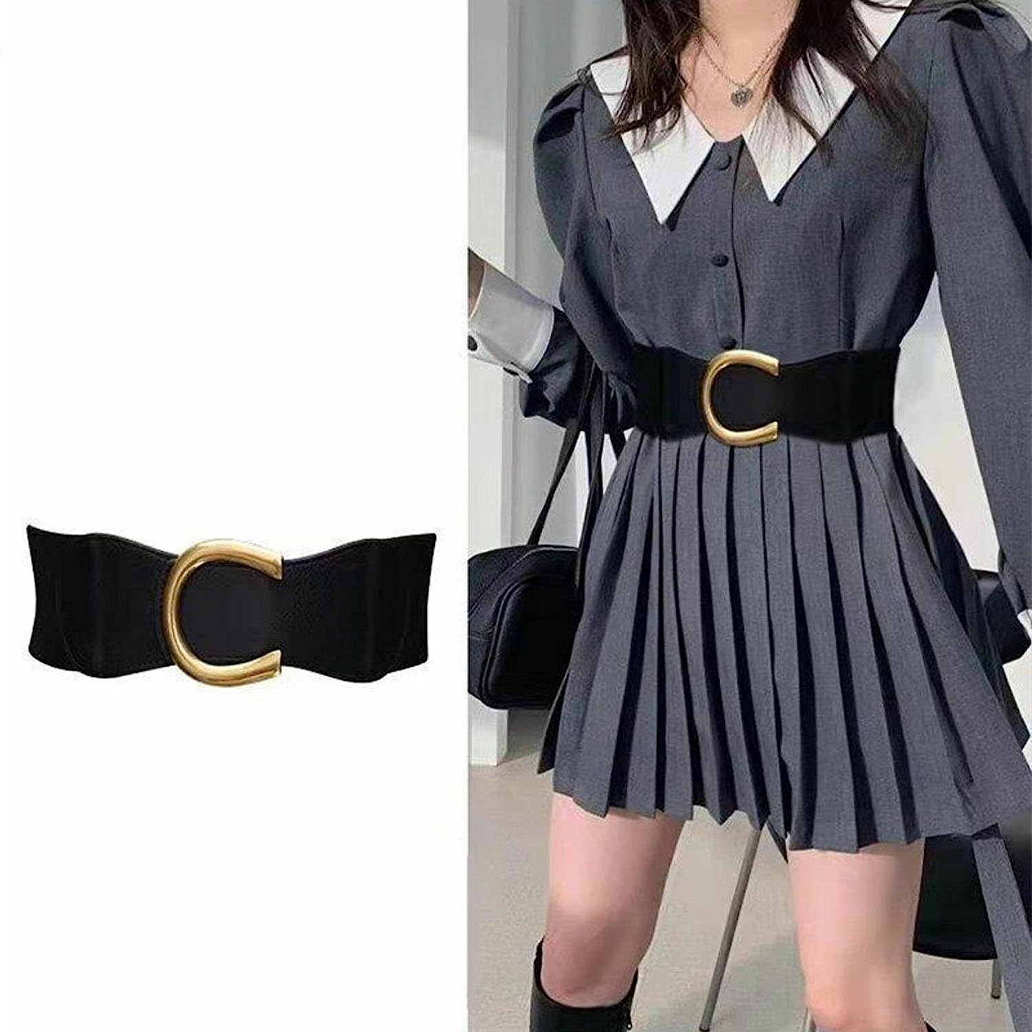 Redhorns Elastic Ladies Wide Belt#color_black