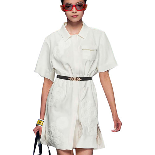 Leaf Design Ladies Elastic Belt#color_black