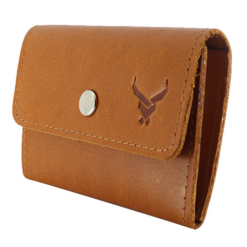 Men's Leather Snap Button Card Holder#color_tan