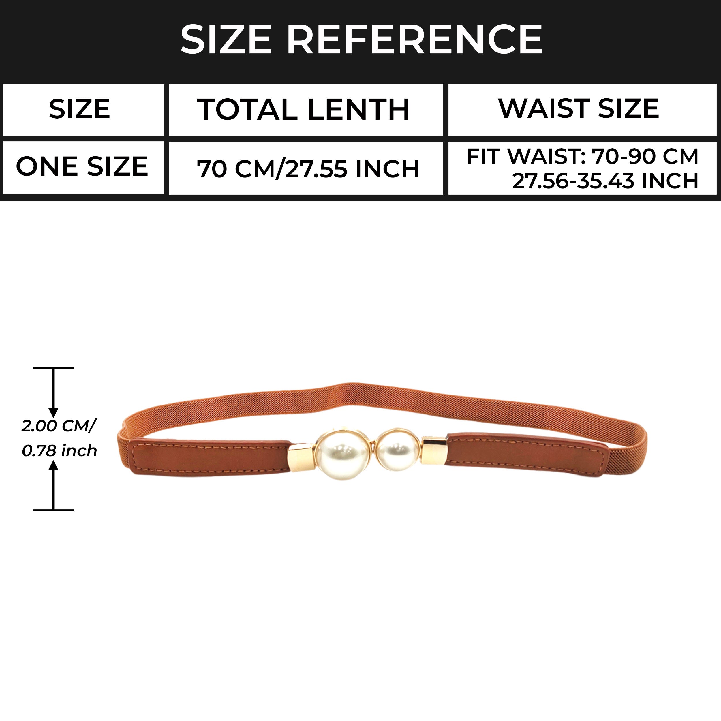 White color womens belt#color_brown