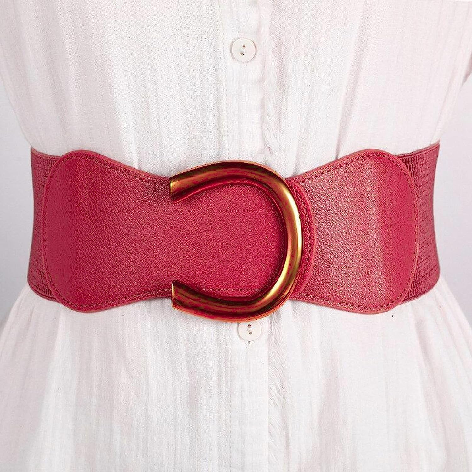 Redhorns Elastic Ladies Wide Belt#color_red