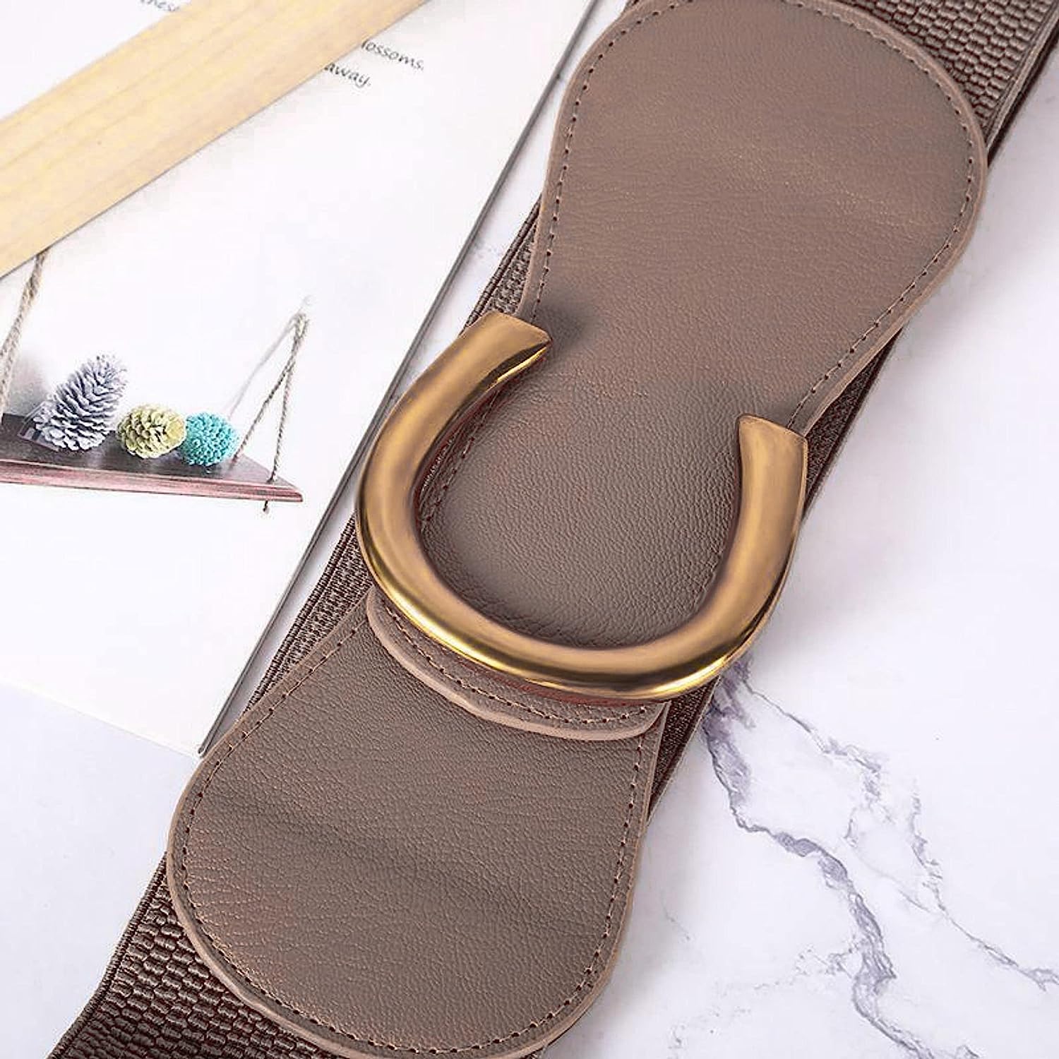 Redhorns Elastic Ladies Wide Belt#color_brown