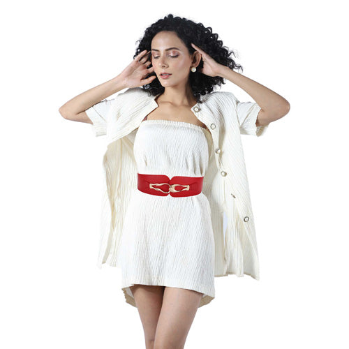 Redhorns Elastic Ladies Wide Belt#color_red
