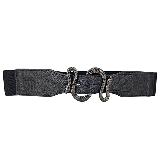 Redhorns Elastic Ladies Wide Belt#color_black-black-buckle