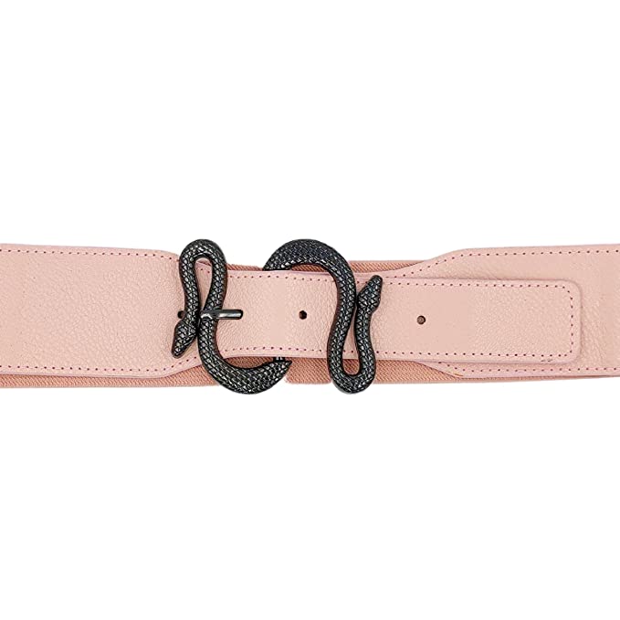 Redhorns Elastic Ladies Wide Belt#color_pink-black-buckle
