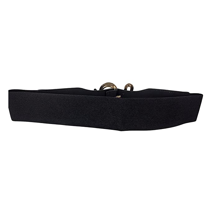 Redhorns Elastic Ladies Wide Belt#color_black-golden-buckle