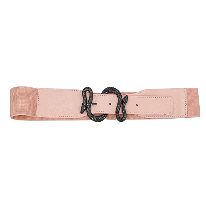 Redhorns Elastic Ladies Wide Belt#color_pink-black-buckle