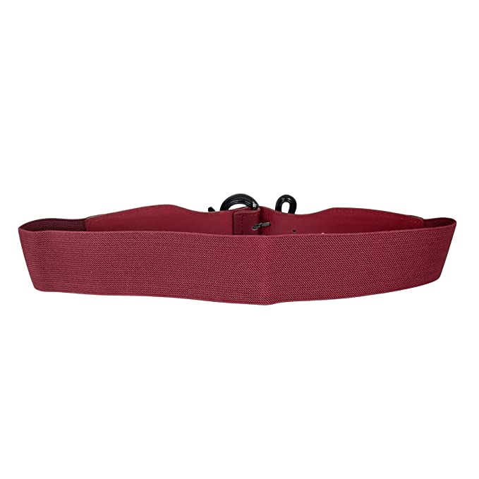 Redhorns Elastic Ladies Wide Belt#color_cherry-black-buckle