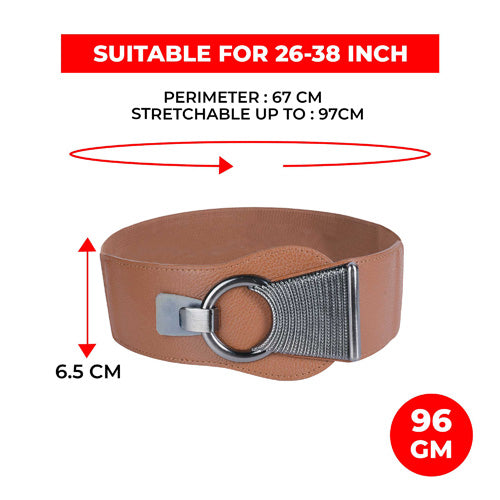 Redhorns Elastic Ladies Wide Belt#color_brown