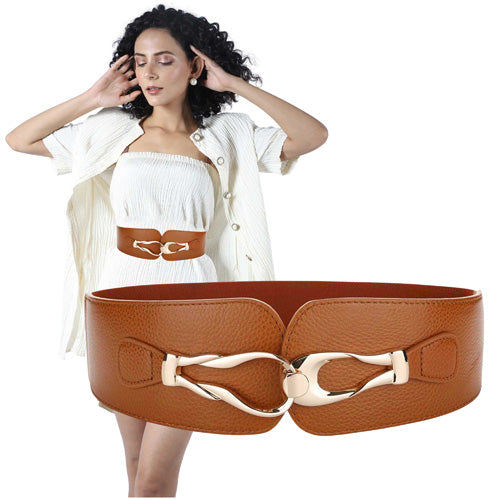 Redhorns Elastic Ladies Wide Belt#color_brown