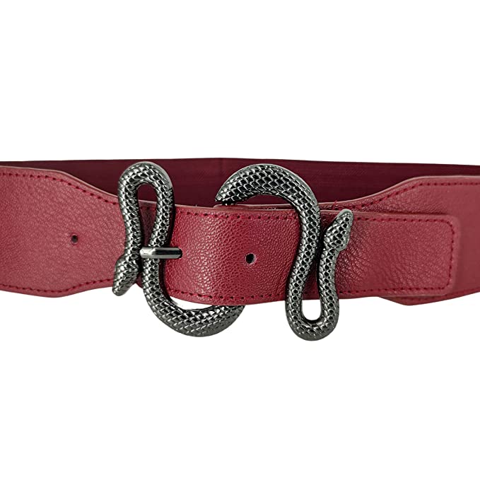 Redhorns Elastic Ladies Wide Belt#color_cherry-black-buckle
