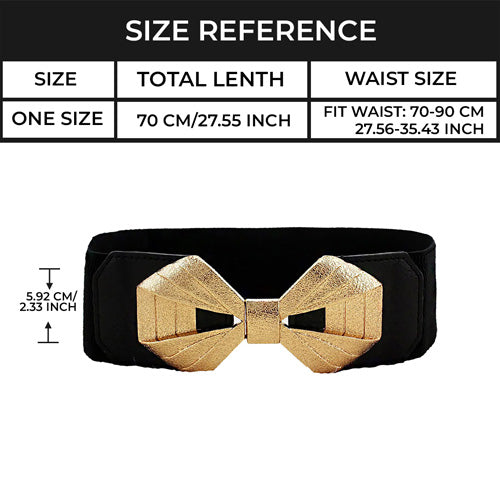 Bow Knot Design Ladies Belt Black#color_black