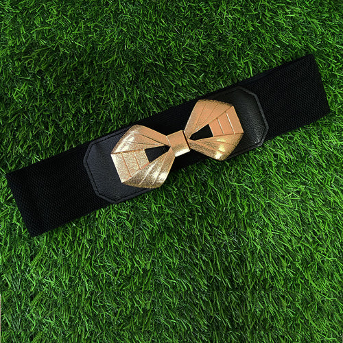 Bow Knot Design Ladies Belt Black#color_black