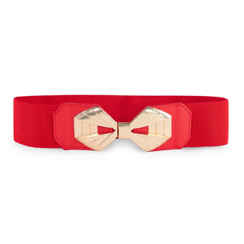 Bow Knot Design Ladies Belt Red#color_red