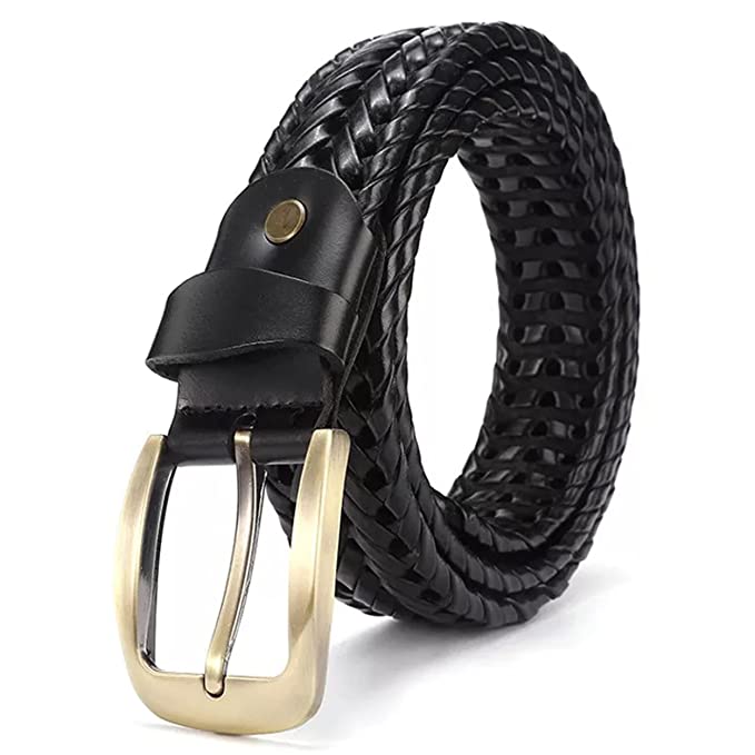 Redhorns mens leather waist belt#color_black
