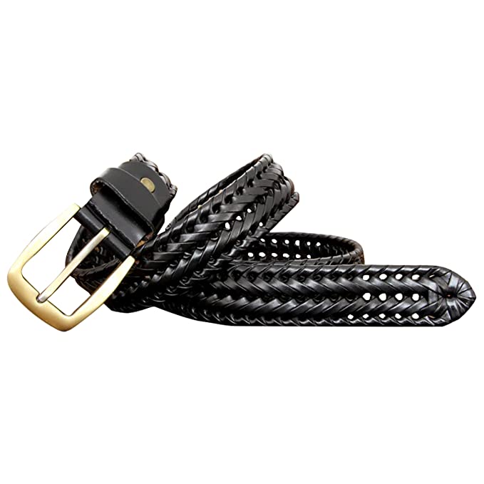 Redhorns mens leather waist belt#color_black