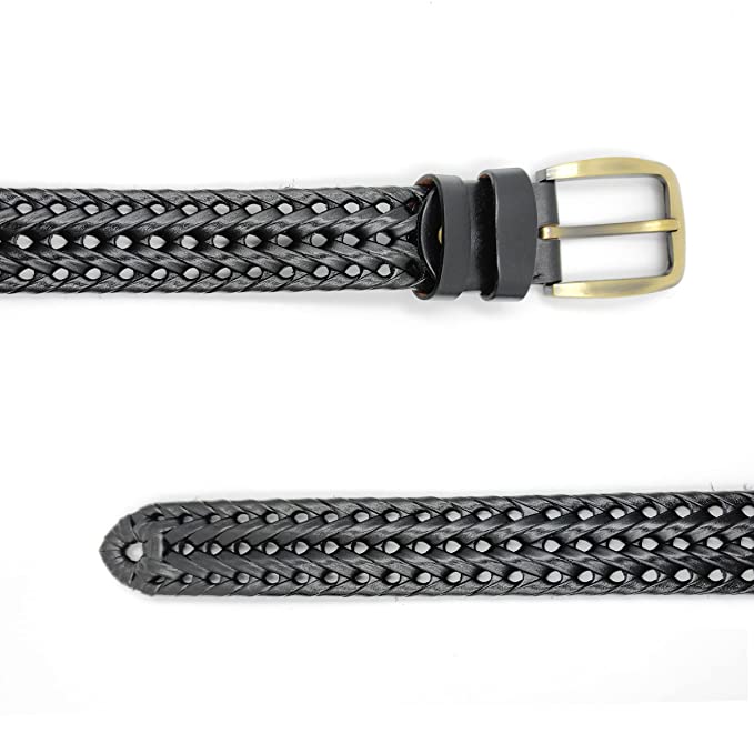 Redhorns mens leather waist belt#color_black