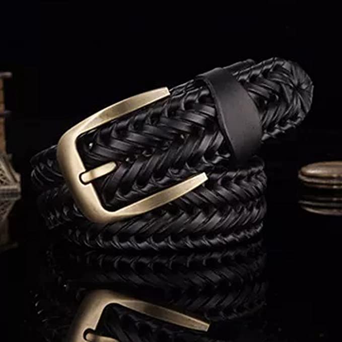 Redhorns mens leather waist belt#color_black