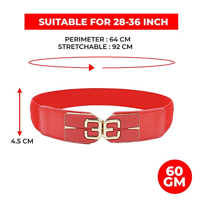 Redhorns Elastic Ladies Wide Belt#color_red