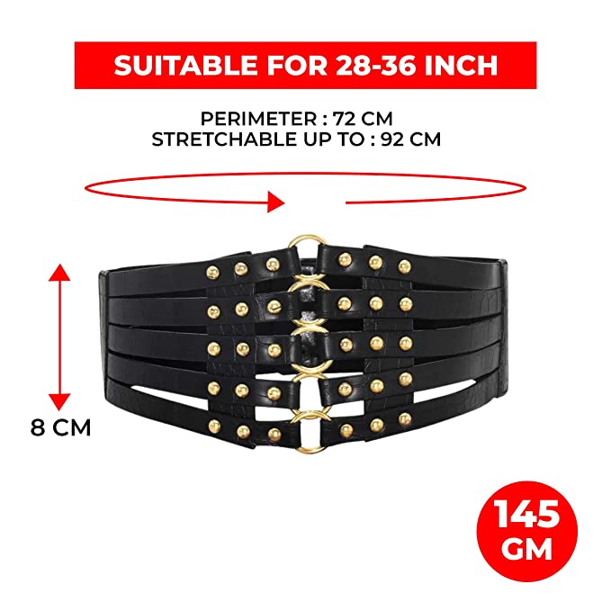 Redhorns Elastic Ladies Wide Belt#color_black