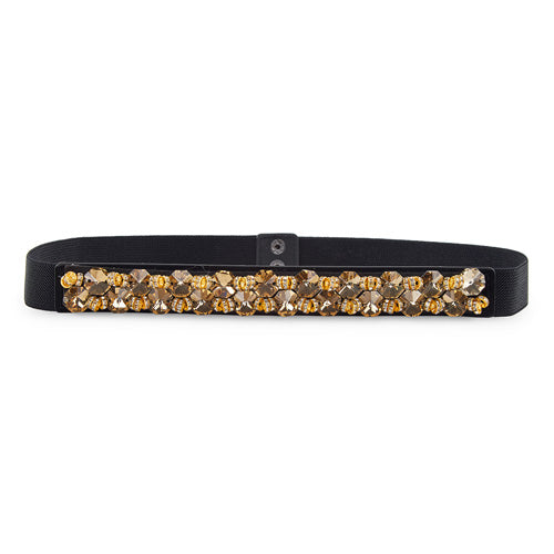 Floral Design Ladies Elastic Belt#color_golden