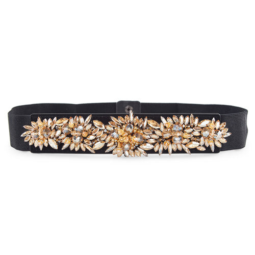 Floral Design Ladies Belt golden#color_golden