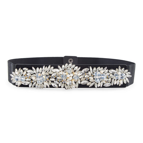 Floral Design Ladies Belt silver#color_silver