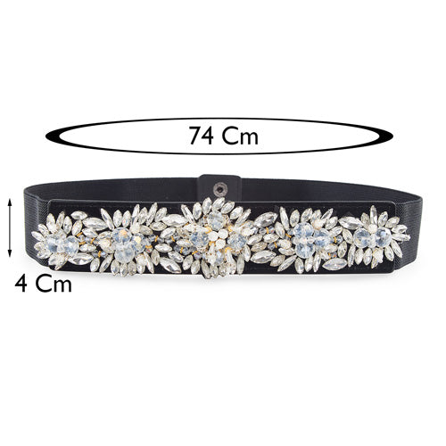 Floral Design Ladies Belt silver#color_silver