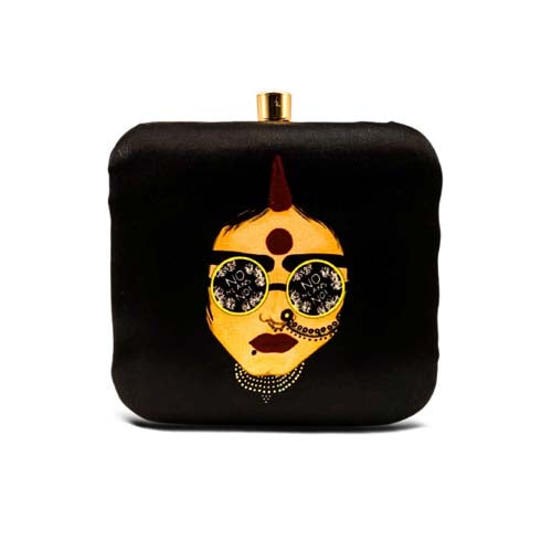 Girls Swag Black Beige Clutch for women