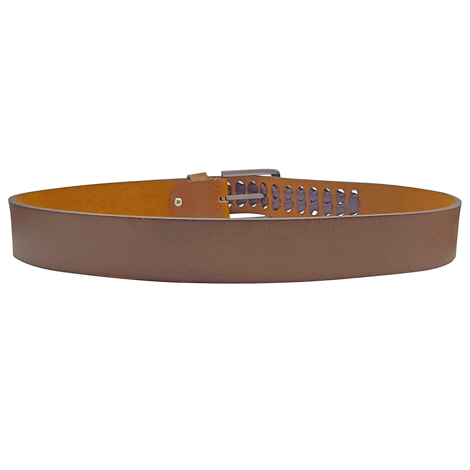 Mens leather waist belt#color_tan