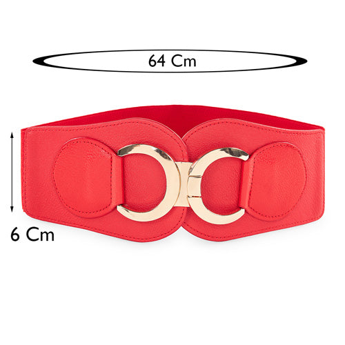 Infinity Design Ladies Elastic Belt Red#color_red