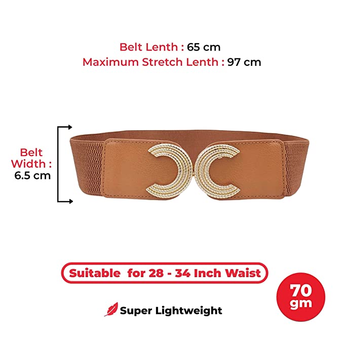 Redhorns Elastic Ladies Wide Belt#color_brown
