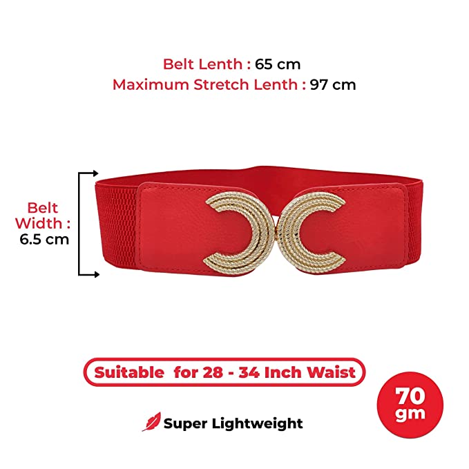 Redhorns Elastic Ladies Wide Belt#color_red