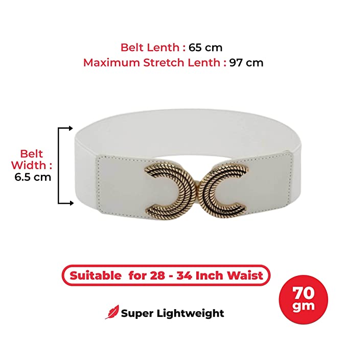 Redhorns Elastic Ladies Wide Belt#color_white