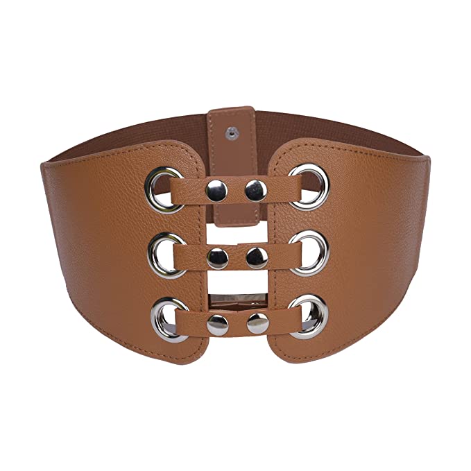 Redhorns Elastic Ladies Wide Belt#color_brown