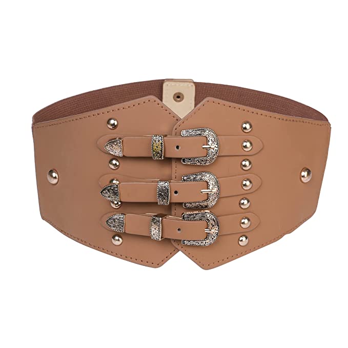 Redhorns Elastic Ladies Wide Belt#color_brown