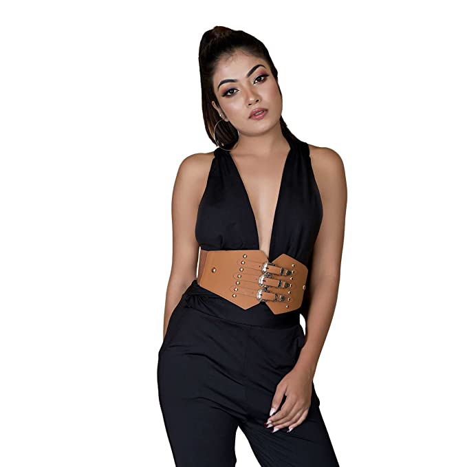 Redhorns Elastic Ladies Wide Belt#color_brown