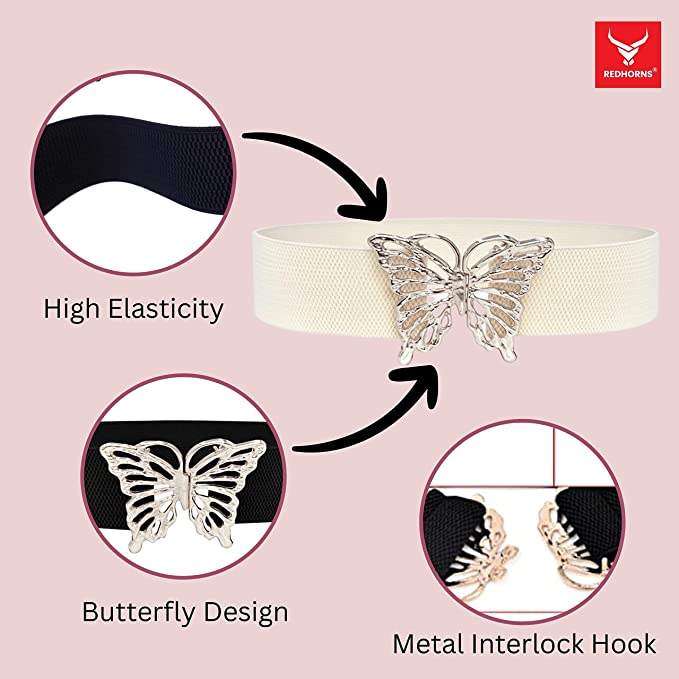 Redhorns Elastic Ladies Wide Belt#color_white