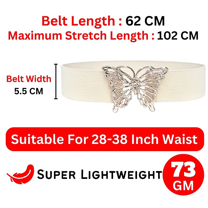Redhorns Elastic Ladies Wide Belt#color_white