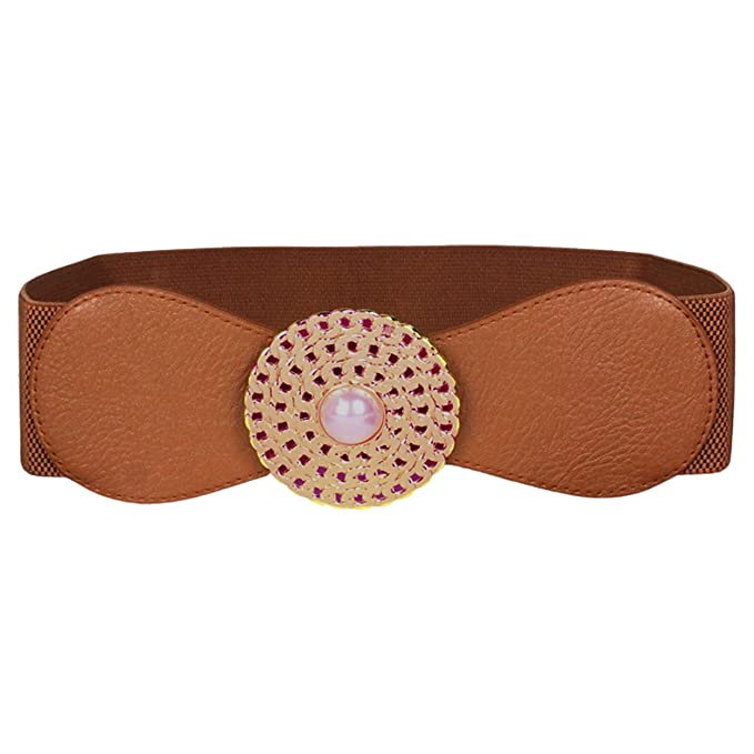 Redhorns Elastic Ladies Wide Belt#color_brown