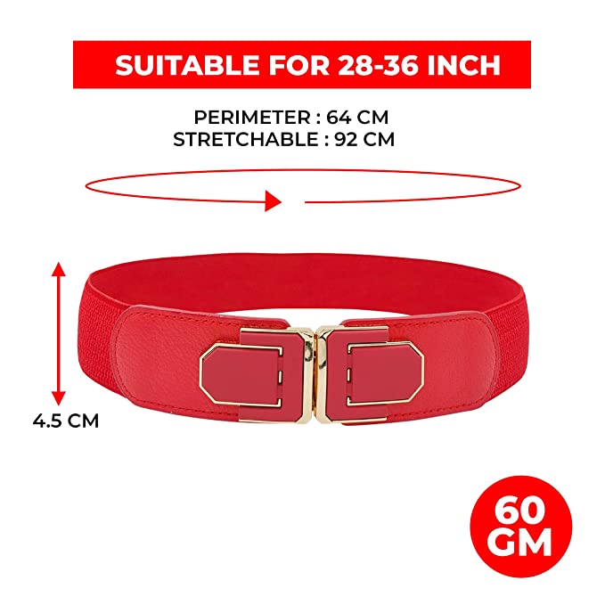 Redhorns Elastic Ladies Wide Belt#color_red