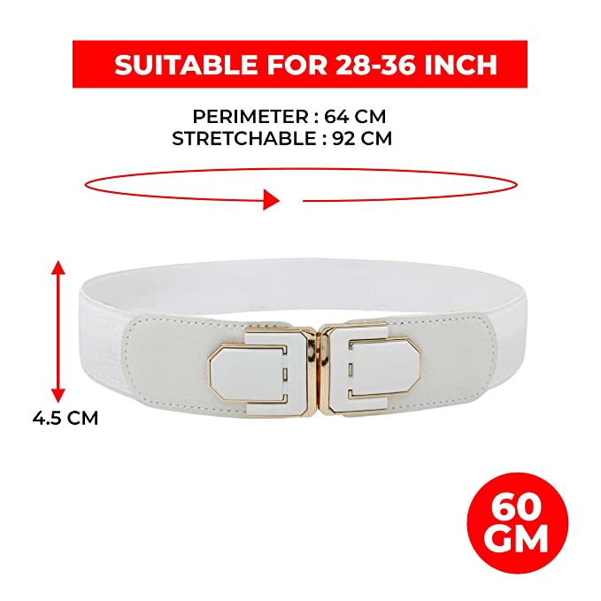 Redhorns Elastic Ladies Wide Belt#color_white
