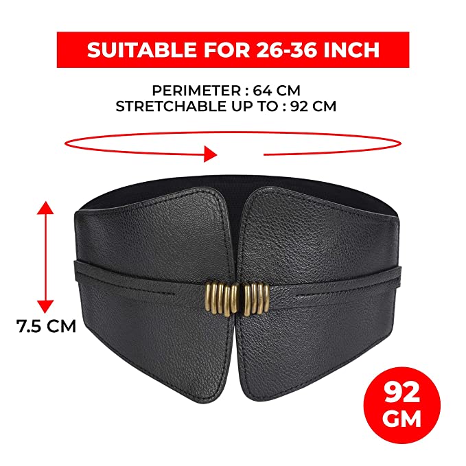 Redhorns Elastic Ladies Wide Belt#color_black
