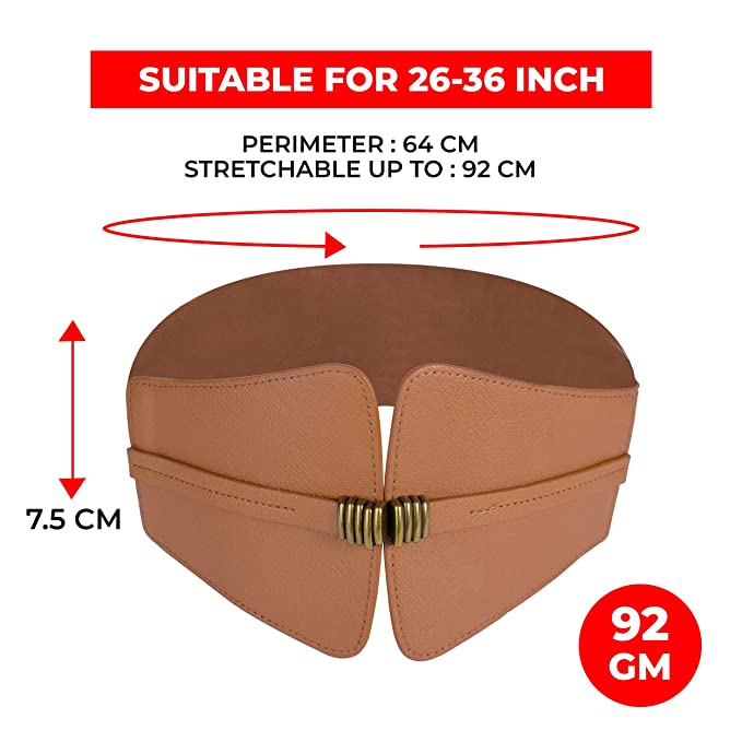 Redhorns Elastic Ladies Wide Belt#color_brown