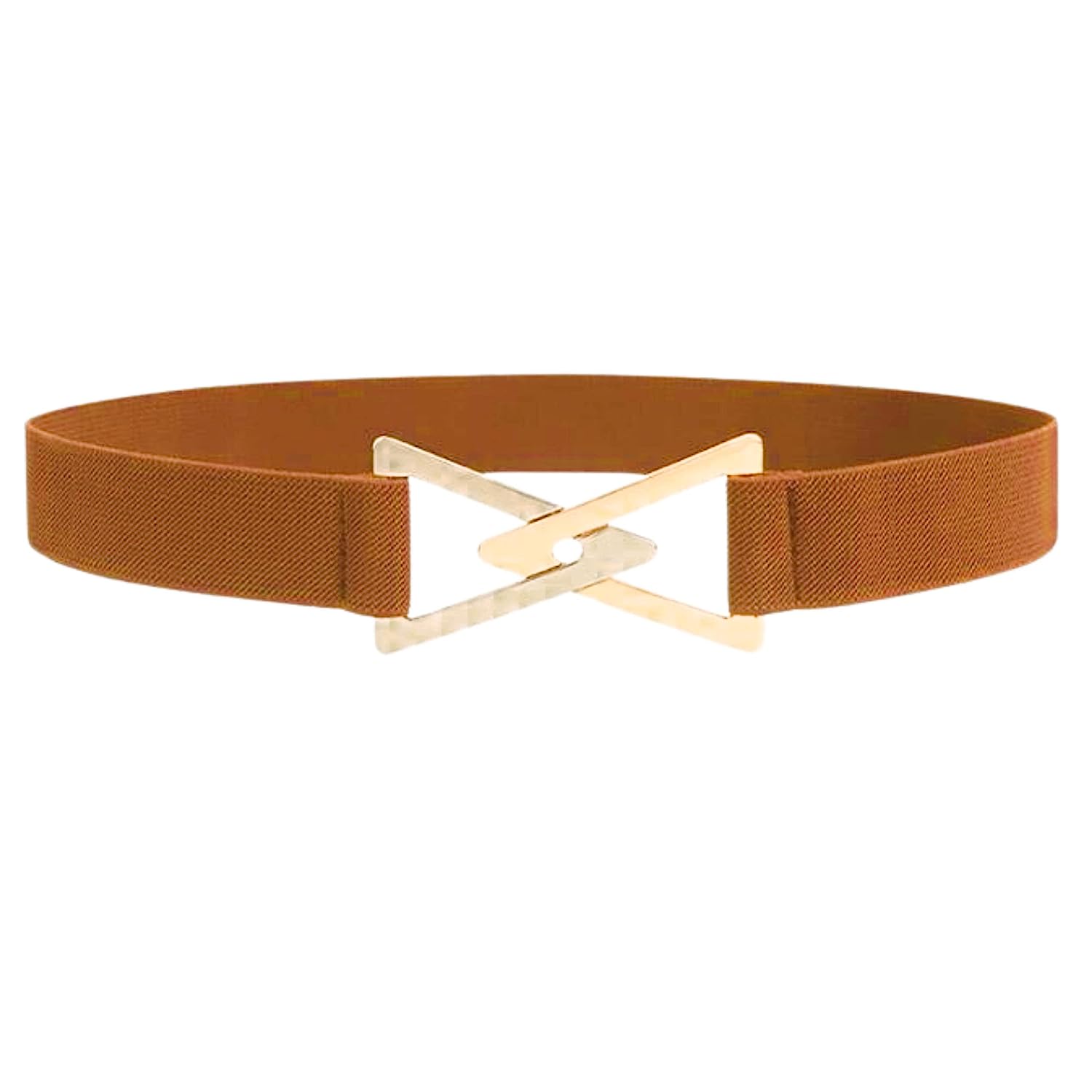 Dual Triangle Designer Ladies Belt#color_tan