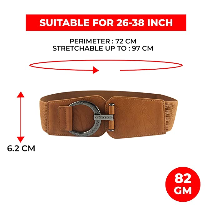 Redhorns Elastic Ladies Wide Belt#color_brown