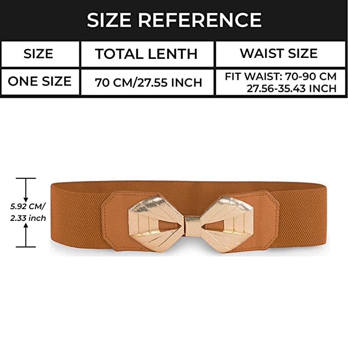 Bow Knot Design Ladies Belt White#color_brown