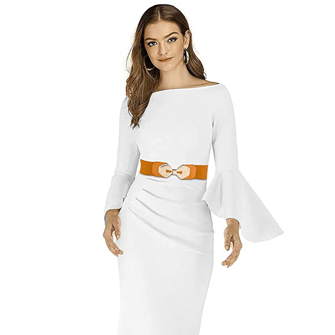 Bow Knot Design Ladies Belt White#color_brown