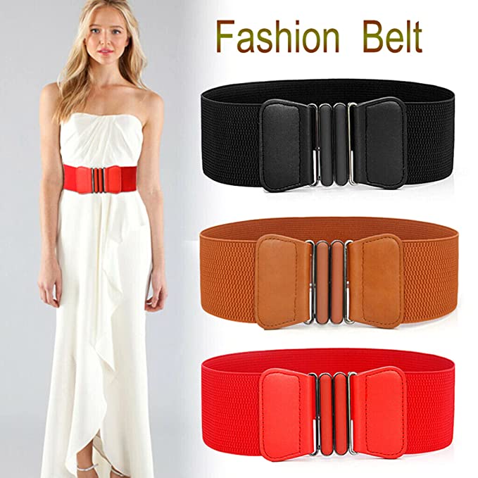 Redhorns Elastic Ladies Wide Belt#color_red